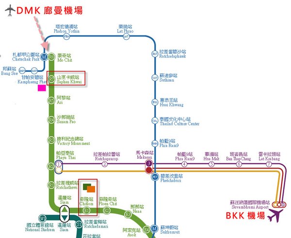 泰國曼谷3間連鎖匯兌所本店位置