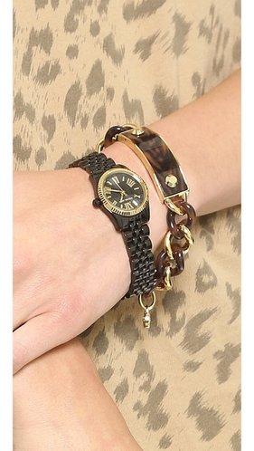 MK black golden watch7