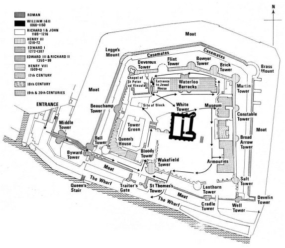 Map of The Tower of London 1972