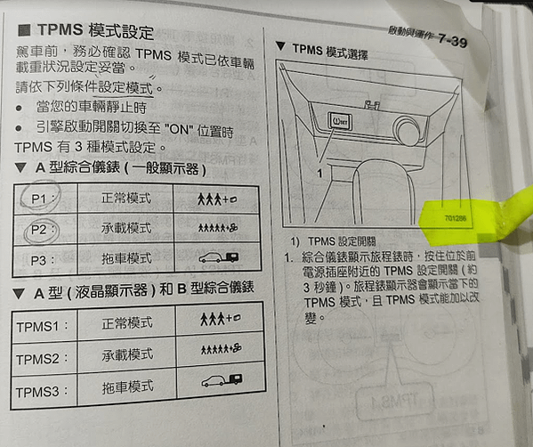 [汽車]forester 四代森林人胎壓設定方法