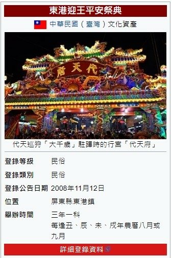 東港迎王平安祭典，東港人稱迎王-迎接代天巡狩的五位王爺神（千