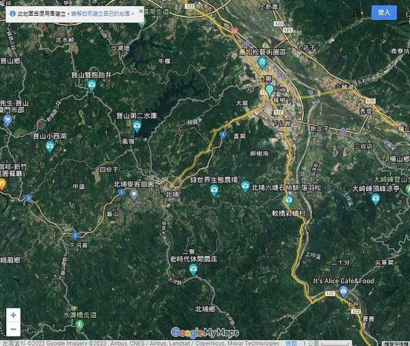 新竹客運，北埔客運站-南興街、北埔街口設輕便軌道車