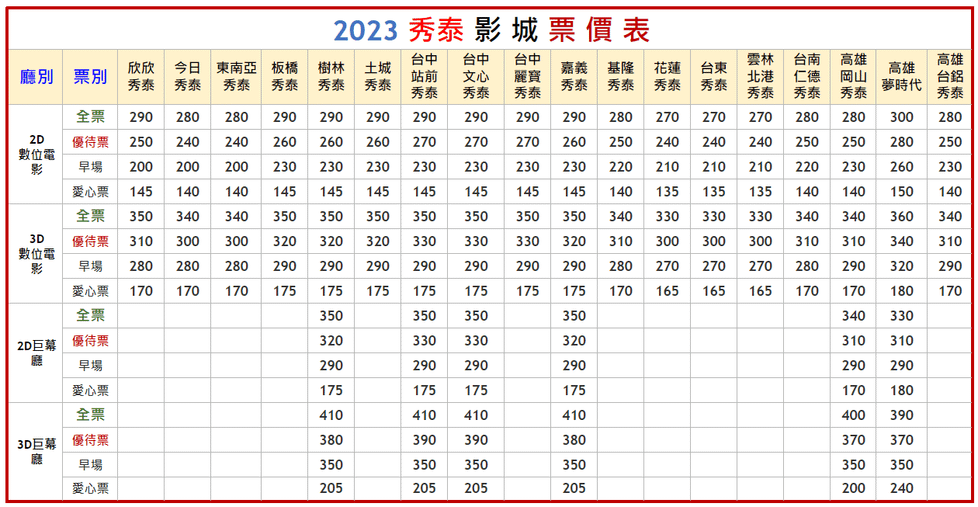 2023秀泰影城票價比較表.PNG