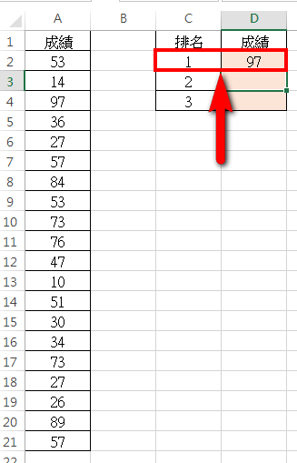 【Excel-函數】快速找出Excel資料中的最大值、前三名