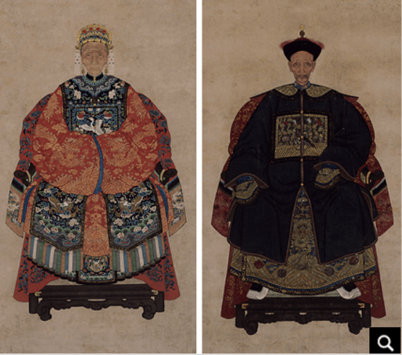 清日早期台灣的婚禮-新郎禮服本為正七品官的官服，使用時須繳納