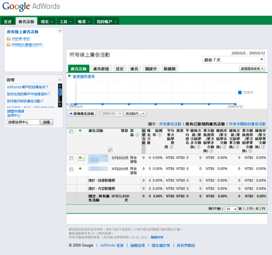 adwords新界面帳號