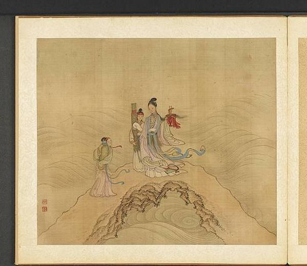 道教/神仙冊 冷枚/明·張路神仙圖冊/書堂深居圖/冷枚《萬壽