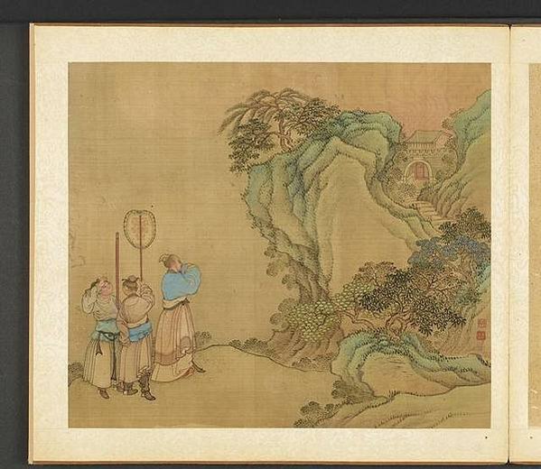 道教/神仙冊 冷枚/明·張路神仙圖冊/書堂深居圖/冷枚《萬壽