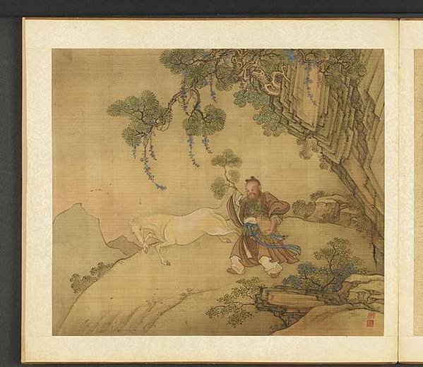 道教/神仙冊 冷枚/明·張路神仙圖冊/書堂深居圖/冷枚《萬壽