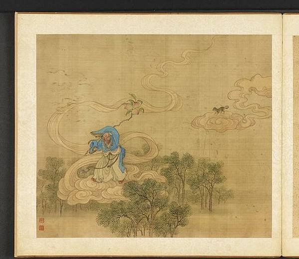 道教/神仙冊 冷枚/明·張路神仙圖冊/書堂深居圖/冷枚《萬壽