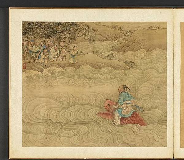 道教/神仙冊 冷枚/明·張路神仙圖冊/書堂深居圖/冷枚《萬壽