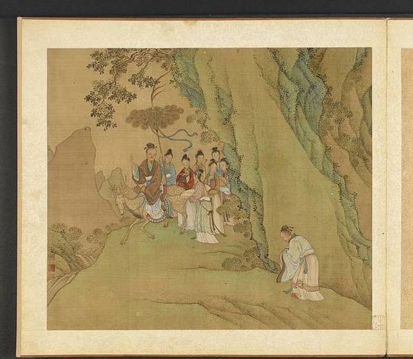 道教/神仙冊 冷枚/明·張路神仙圖冊/書堂深居圖/冷枚《萬壽