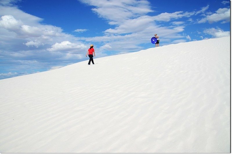 Sledding at White Sands National Monument  1