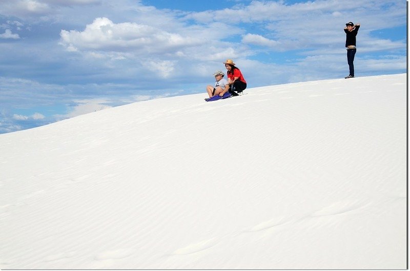 Sledding at White Sands National Monument  2