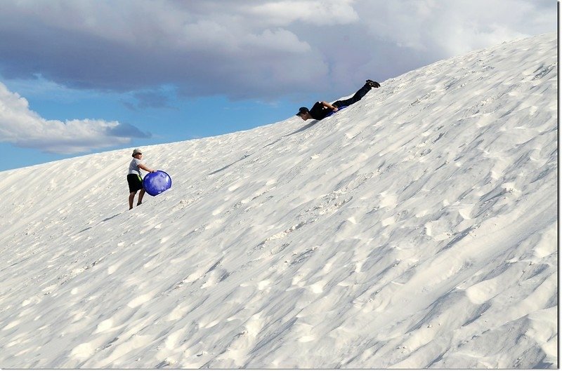 Sledding at White Sands National Monument  4