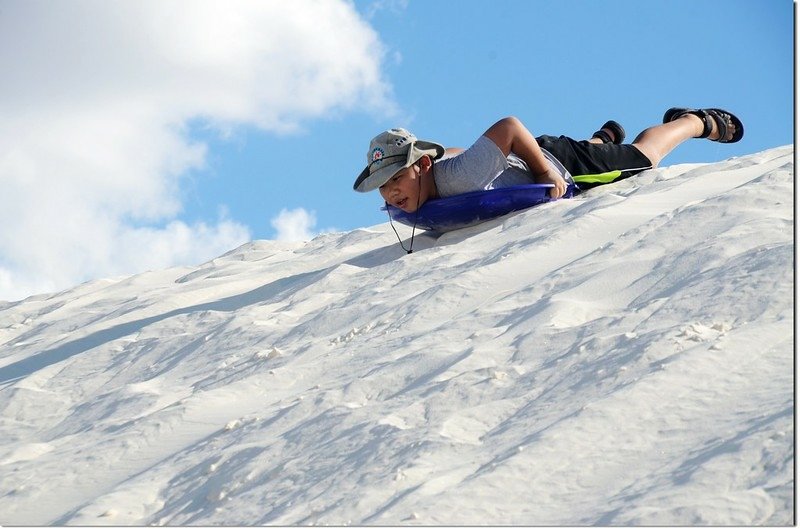 Sledding at White Sands National Monument  5