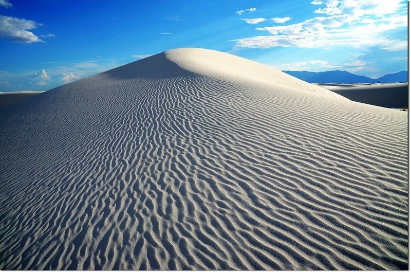 View of white sand dune with ripples in White Sands National Monument 2