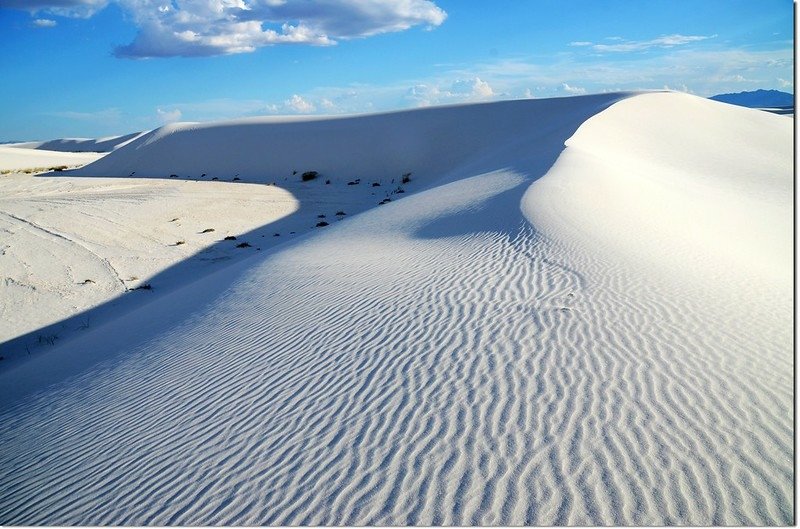 View of white sand dune with ripples in White Sands National Monument 4