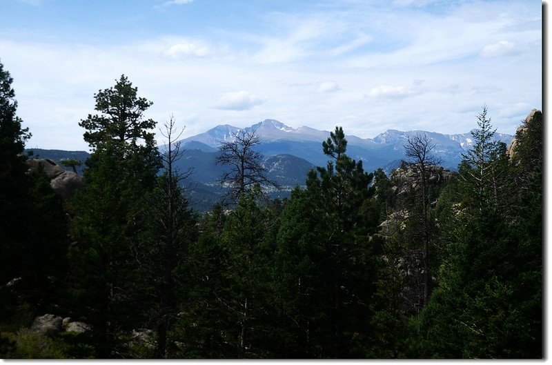 Overlooking to Longs Peak from Lumpy Ridge Trail