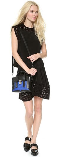 Mini Pashli Satchel in Cobalt &amp; Black7
