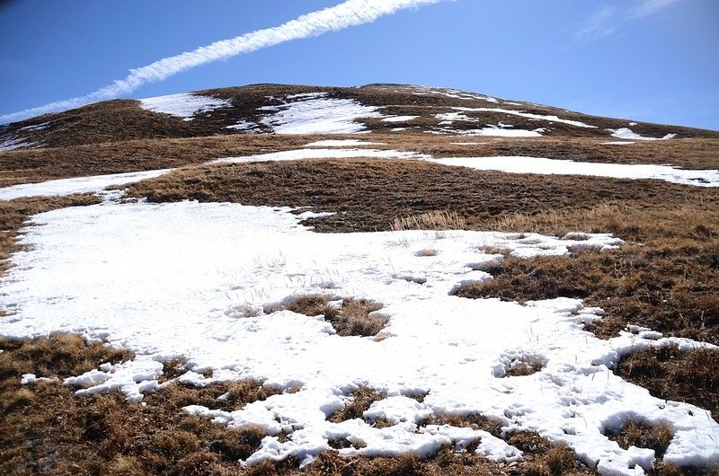 On the Parnassus-Woods saddle, looking toward the summit of Parnassus