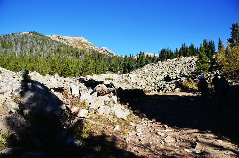 Passing a large boulder field