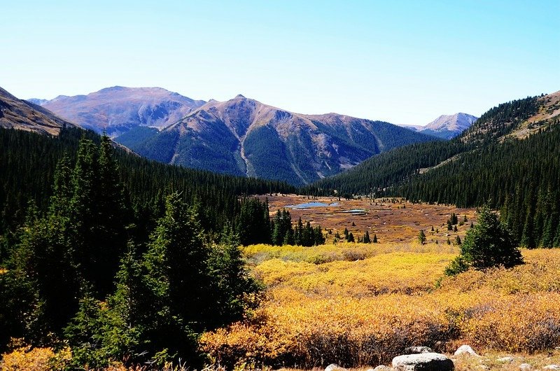 Looking back down the valley and beaver ponds below (2)