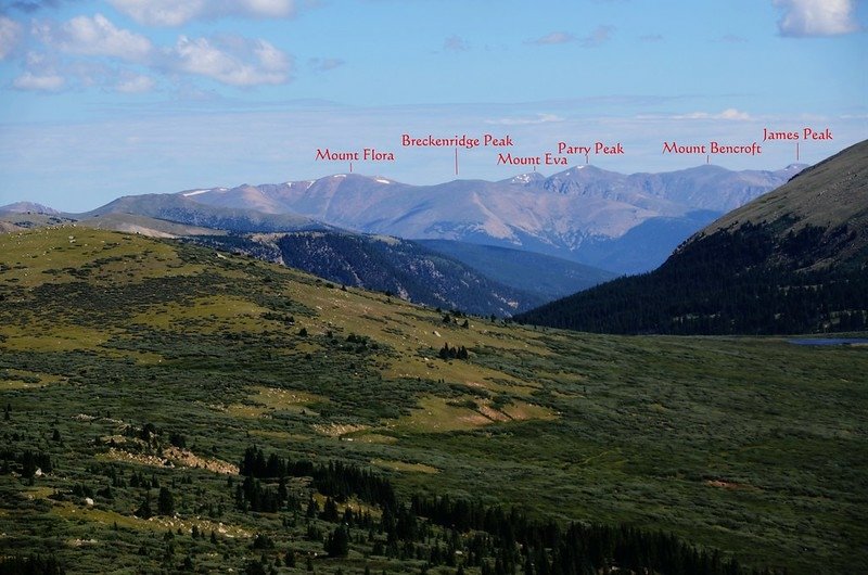 Looking north to James Peak and other mountains from the trail (2)