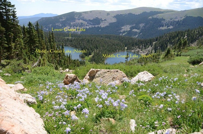 Looking down Middle Crater Lakes from high point (3)