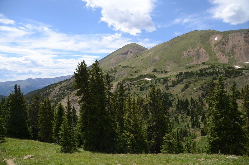 Looking southeast at Mount Bethel (12,705&apos;) from Herman Gulch Trail