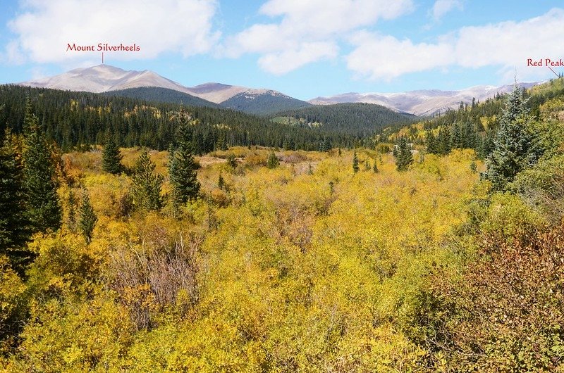 Looking northwest at Mountains from Boreas Pass Road