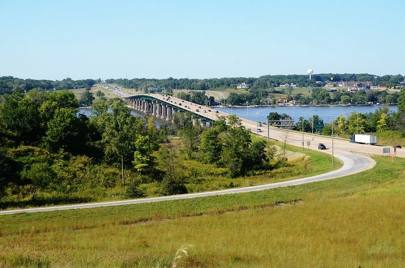 Mississippi River bridge from Fred Schwengel Memorial Bridge Overlook