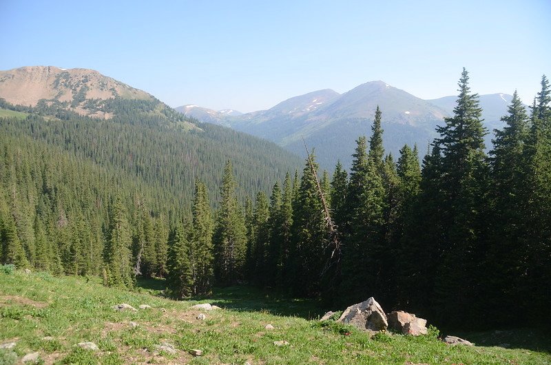 View to the north as the trail breaks out of the trees