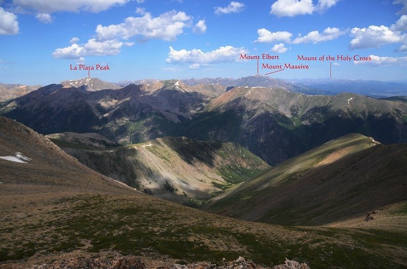 View to the northwest from the summit of Mount Belford