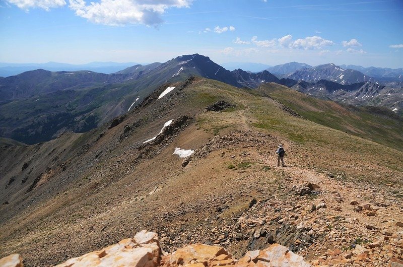 Looking southeast at Mount Harvard from Mount Belford&apos;s summit (2)