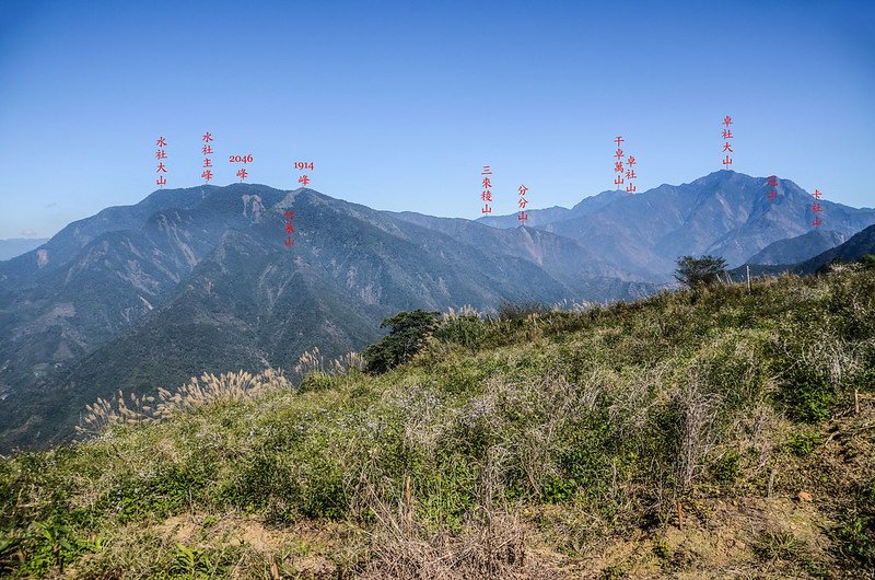 南雙龍山頂東北遠眺水社大山、卓社干卓萬等大山 1-1