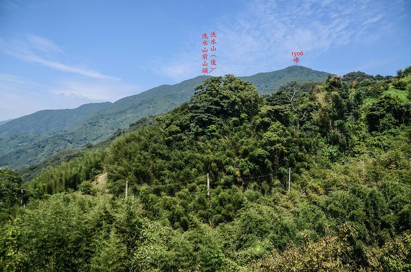 大坪產道觀景台東北望洗水山稜線 (2)