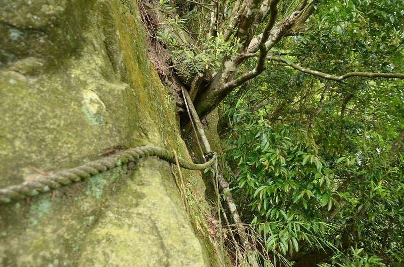 巨石裸岩拉繩越崚段