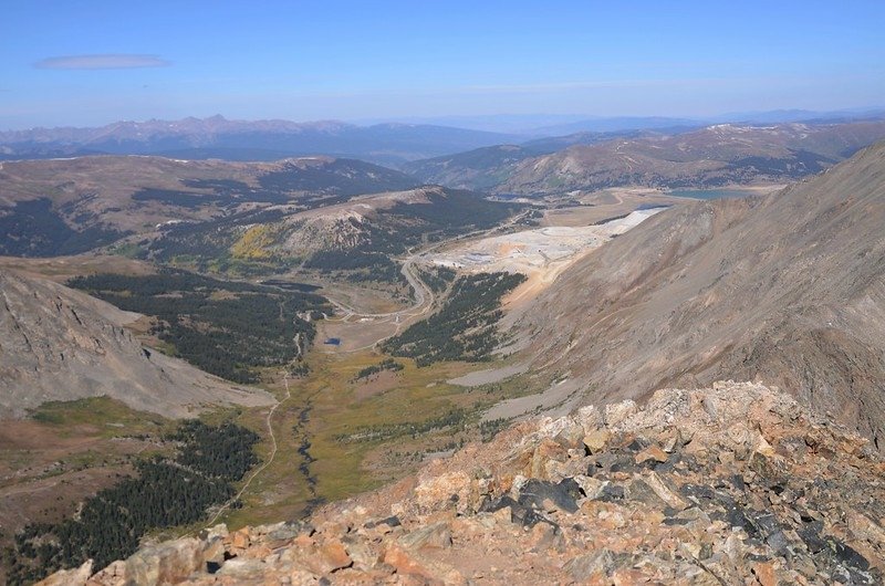 Looking down CO 91 Hwy from Mount Democrat&apos;s summit