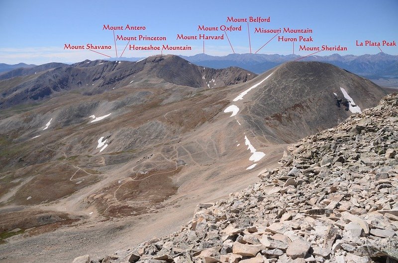 Looking southwest at mountains from the southwest ridge of Mount Sherman near 13,904 ft (2)