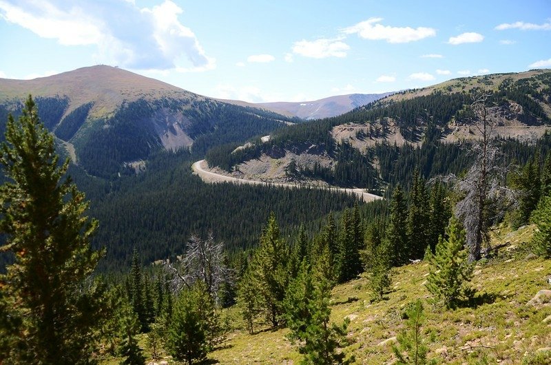 Looking down US 40 &amp; Berthoud Pass from Berthoud Pass Ditch Trail