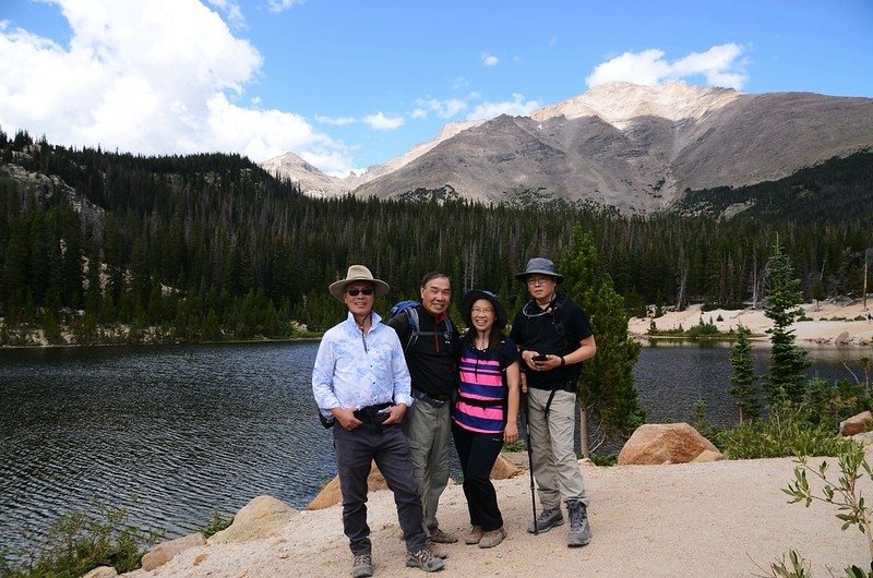 Taken from Sandbeach Lake, background are Pagoda(L)、Longs Peak(M) &amp; Meeker Mt (13)