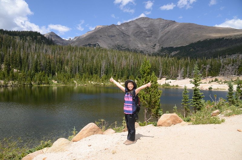 Taken from Sandbeach Lake, background are Pagoda(L)、Longs Peak(M) &amp; Meeker Mt (5)