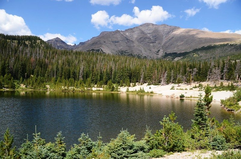 Looking northwest at Longs Peak et al. from Sandbeach Lake (2)