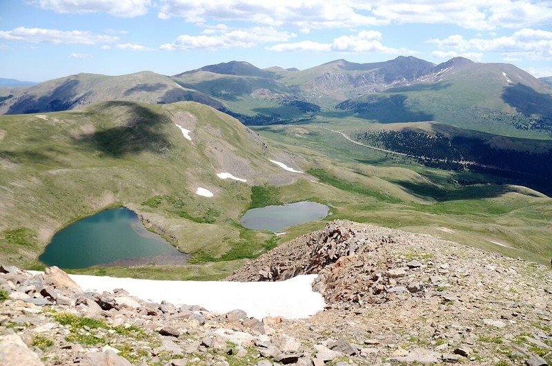 Looking down Square Top Lakes from Square Top Mountain Trail (2)