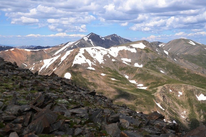 Looking west at Grays &amp; Torreys Peak from  Square Top Mountain&apos;s east side highest point  (2)