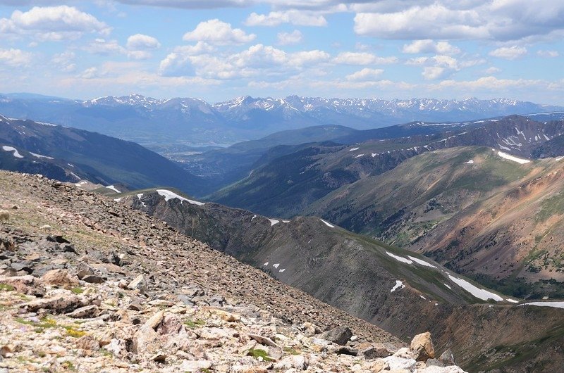 Looking west at Gore Range from  Square Top Mountain&apos;s summit