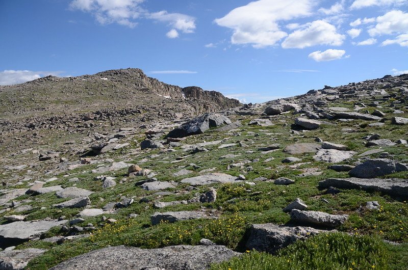 Looking north at Mount Spalding from  the west slope of Mount Evans after climbing the gully (2)