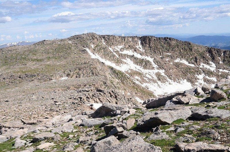 Looking north at Mount Spalding from  the west slope of Mount Evans after climbing the gully (4)