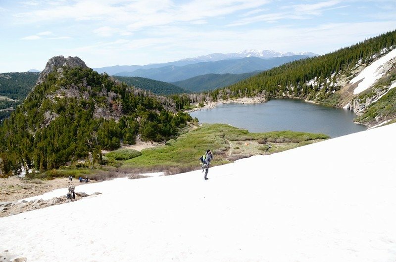 Looking down at Fox Mountain &amp; St. Mary&apos;s Lake from St. Mary&apos;s Glacier (2)